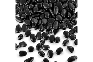 VGOODALL 2LB Black River Rocks, Pebbles for Plants, Aquarium Rocks, Natural Polished Stones for Home Plant Vase, Fish Tank Decor