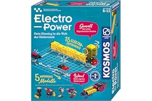 KOSMOS 620707 Electro Power – wejście w świat energii elektrycznej, Amazon Exklusiv, skrzynka eksperymentalna dla dzieci od 8 lat, zestaw klocków elektronicznych z 5 silnikami