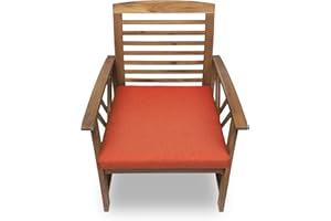 chilly pilley Poduszka na krzesło, poduszka na krzesła ogrodowe, poduszka na krzesło, zdejmowana poszewka z zamkiem błyskawicznym, zestaw poduszek ogrodowych (50 x 50 x 5 cm, pomarańczowa)