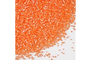 SUJOYGAR Sucre Coloré Orange 130g Cristallisé - Décoration pour Gâteaux, Cupcakes, Biscuits et Crème Glacée - Garniture Sucrée pour Mariages, Anniversaires et Quotidien - Vermicelles en Sucre