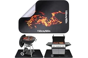 Alckijy Tappetino ignifugo | Tappetino anticalore pieghevole 100*150 cm | Tappetino protettivo per il pavimento | Tappetini per griglia | Piastra antiscintilla | per barbecue, stufe, pavimenti, prati