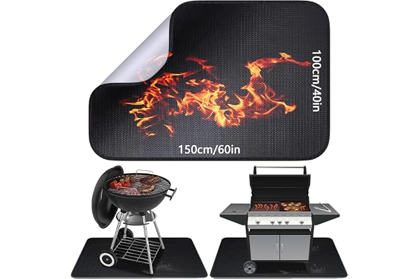 Brandsäkert glasfibersilikon värmeskyddsmatta, grillmatta golvskydd, gnistskyddsplatta, för grillar och eldstäder