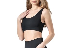 Risalti Top Donna Elegante Costina Sara - Reggiseno Sportivo Donna, Top Sportivo Donna Fitness in Microfibra, Reggiseno Senza Ferretto, Bralette Donna Senza Cuciture - Made in Italy