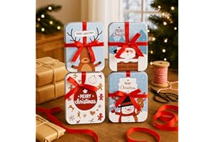 ‎KAMACA KAMACA 4er Set Geschenkschachtel aus Metall für Geldgeschenke, Gutscheine & kleine Präsente originelle Geschenkverpackung Weihnachtszeit Geld Gutschein Weihnachten (4er Set Metall Geschenkdose)