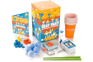 Gutter Games Beat That Family Board Games - Fun Party Family Game for Adults and Kids - 240 Challenge Cards with Main Game and Expansion Pack Combo - Skill-Based Beats and Garden Games Set
