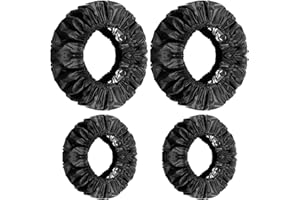 JIEYAO 4 sztuki pokrowców koło dla niemowląt, wodoszczelne pokrowce ochronne koło, czarne tkaniny Oxford, pyłoszczelne, akcesoria do wózków dziecięcych, odporne na zabrudzenia, osłona