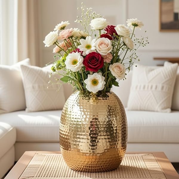 Buy ARTISANS Valley Metal Flower Vase Conical Shape Jute Rope