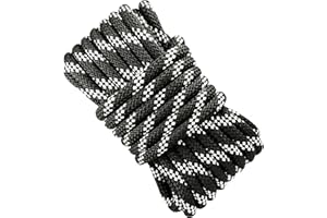 GOPEU 12MM Cuerda de poliéster Alta tenacidad. 10M. Negro con Blanco