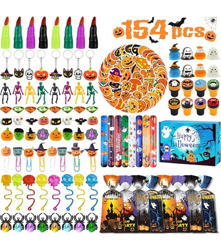 Set Regalo Halloween Per Bambini - 110 Pezzi Con Matite, Temperamatite, Righelli, Braccialetti, Sacchetti E Adesivi Per Feste