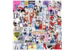 NEULEBEN 50 pezzi di adesivi Neon Genesis Evangelion, pacchetto di adesivi in vinile impermeabile giapponese Anime per computer portatile, bagagli, skateboard, auto, bambino
