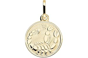 MyGold MOD-06017, Ciondolo segno zodiacale (senza catena), in oro giallo 333 (8 carati), piccolo, diametro 12 mm, rotondo