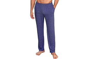 Uniexcosm Pantaloni da Notte Uomo Lunghi, Pigiama Lungo in Cotone Comodo, Pantaloni da Casa per Dormire
