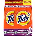 Tide Fast action Laundry Detergent Powder with Lavender, 9 KG x 2, Dual Pack, 18kg