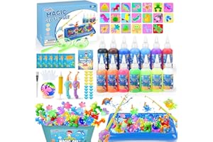 Dreamon Aqua Gel Kit Pêche 71PCS, Jeu Créatif DIY avec 14 Gels Colorés, 20 Moules, 2 Cannes à Pêche, Activité Manuelle Enfant 3+ Ans, Jeu d’Eau Cadeau Fille Garçon 5 6 7 8 Ans