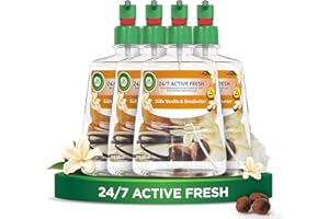 ‎AIR WICK Air Wick Active Fresh – Aeorosolfreier, automatischer Lufterfrischer – Raumduft Süße Vanille & Sheabutter – 4 x 228 ml Nachfüller