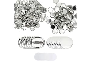 ‎TISSTING Tissting 100 Stück Buttons Rohlinge 25mm, Runde Button Anstecker Buttons Selber Machen Silber Eisen Buttonrohling Pin Leere Schaltfläche Abzeichen für Button Maker Maschine