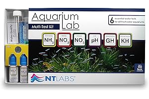 NT Labs Aquarium Lab Multi Test Kit, All-in-one Water Testing Kit, Tests for Ammonia, Nitrite, Nitrate, pH, General Hardness (GH) & Carbonate Hardness (KH), Accurate Results (Up to 200 Tests)