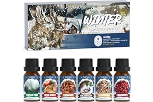 ‎SOULORIGIN SoulOrigin Winter Duft Öl Set, ätherische Öle Set 6x10ml gepaart mit Aromatherapie Maschine- Wald Kiefer, Zimt, gewürzte Apfel Zider, Minze heiße Schokolade, Cranberry, Ingebor