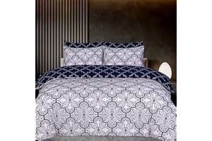 DTEX HOMES King Size Bedding Set 100% Egyptian Cotton Hotel Quality Reversible Printed Easy Care 1 Duvet Cover 2 Pillow Cases Duvet Cover Sets (Chabba, King)