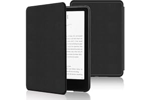 AMZCASE Custodia per 7 Kindle Paperwhite 2024 (12° generazione) in pelle PU, con scomparto per carte di credito, per Kindle Paperwhite Signature Edition (nero)
