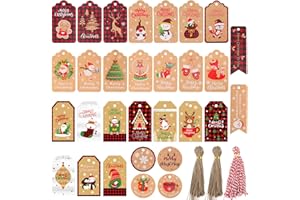 Simpeak Etiquetas Regalo de Papel Kraft, 150 Piezas Etiquetas de Navidad para Regalo Bolsas Decoración, Etiquetas de Artesanía, Personalizadas Regalos Boda para Invitados