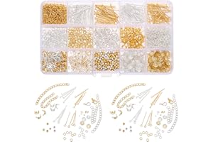 DRIFLO 1260 Pcs Lobster Clasps for Jewelry Making Kit Metal Open Jump Rings Bracelet Clasps Tool Set for Jewelry Bracelet Necklace DIY Making Keychain Crafts Charms Repair (Mixed Color)