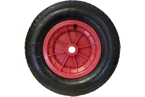 KetoPlastics Red 16" Pneumatic wheelbarrow wheel with 16mm bore (4.80/4.00-8)