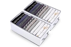 sprecenk Organizador Armario Ropa, 12 Rejillas Cajas Organizadoras Armarios, 2 Piezas Plegable Separador Cajones Organizador Para Camisetas, Pantalones Cortos, Faldas, Gris Claro