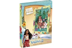 Lansay | COLLECTION SEQUINS – Disney - VAIANA & SIMEA | Kit Créatif Enfants avec Cadre Illustré, Sequins, Épingles et Compartiment de Rangement | Décorations à Réaliser Dès 7 Ans | Activité Manuelle