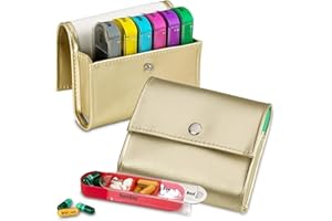 MEDCA Organizador semanal de píldoras de viaje (Paquete de 2). Recordatorio para 7 días a la semana.