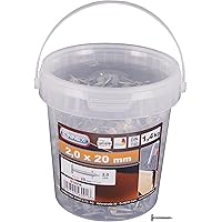 Connex Dachpappstifte 2,0 x 20 mm - 1400 g - Senkkopf - Verzinkt - Aufbewahrung in praktischem Eimer - Ideal für…