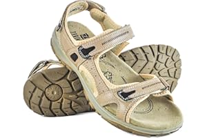 Zerimar Sandalias de Mujer Cuero Natural | Sandalias Trekking | Zapatos Deportivos Mujer | Sandalias de Senderismo Piel | Sandalias Trekking de Piel