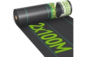 iropro Telo Pacciamatura Anti Erbacce, 2m x 100m, 200m² Telo Anti Erbacce Orto, Giardino, Tessuto Permeabile all'Acqu, Stabilizzazione ai Raggi UV,Barriere Contro Le Erbe Infestanti