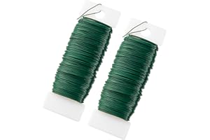 ZSYIULIA 2 Rolls Florist Wire Green Floral Wires for Wreath Making, 35M Floristry Wires for Wreath Floral Bouquets, Christmas Wreath Making Supplies, 22 Gauge Green Crafting Wire for Wreaths Garland