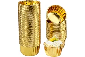 Eozighi 60 Pezzi Pirottini di Carta Oro Pirottini per Muffin Pirottini da Forno Tortepirottini di Carta per Muffin Pirottini da Forno Alluminio per Dolci, Feste, Compleanni, Natale, Matrimoni