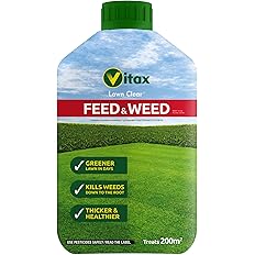 Vitax Feed & Weed, Dual Purpose Lawn Feed And Weed Killer, Concentrated, Easy To Use, Kills Clover, Buttercup, Dandelion And