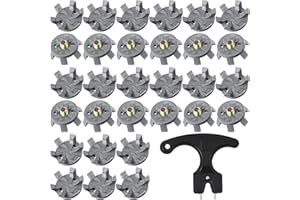 QUILAX Golf Shoe Spikes, 50 Golf Spikes, 1 Black Spanner, 6mm Dia Metal Thread Screw Golfs Cleats Replacement