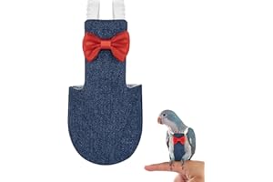 CAIRIAC Parrot Clothes, Parrot Diaper Bird Flight Suit with Adjustable Shoulder Straps, Bird Diaper Harness, Bird Parrot Diaper with Elastic Training Rope (1PCS, Denim, M-Code)…