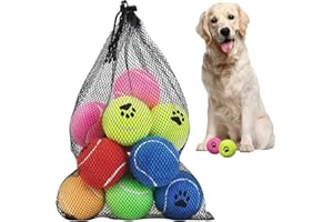 insum Tennis Ball for Dog Pack of 12 Colorful Easy Catch Dog Balls (2.5" - 6 Colours)