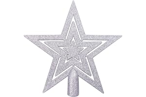 ‎ANECO ANECO Glitzer-Stern-Weihnachtsbaumspitze, Dekoration, bruchsicherer Stern, Baumspitze für Weihnachtsbaum-Dekor, 20 cm.