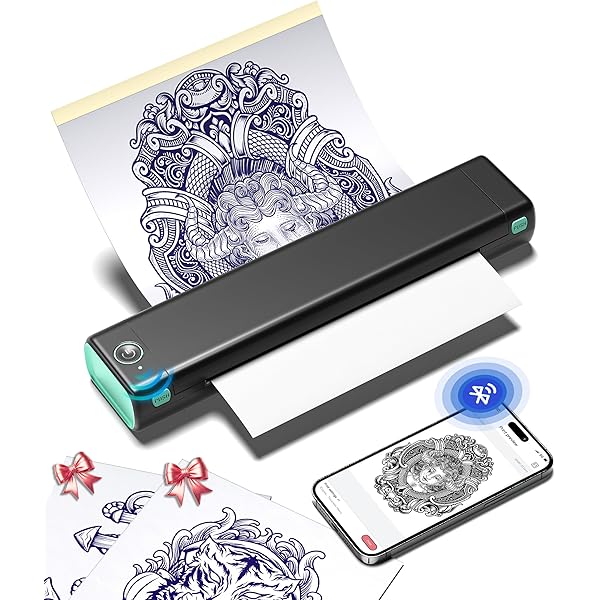 XR3 Bluetooth Tattoo Drucker - Thermodrucker Für Tattoo Vorlagen Mit LED Display & Transferpapier