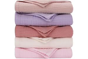 ‎CHIOWELS Chiowels Muslin Cloths Baby First Equipment, Pack of 5 Burp Cloths 100% Cotton (60 x 60 cm), Muslin Nappies for Newborns, Soft and Breathable, Baby Cloths for Boys and Girls, Muslin Cloths 006