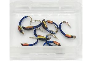 BestCity EPOXY BUZZERS UV Holographic Black/Blu Starburst Buzzers for Fly Fishing Sizes 10-14#30