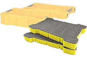 Shadow Foam ToughSystem 2.0 Tray Inserts [Doppelpack] für DeWalt ToughSystem | Werkzeugorganisation für Handwerkzeuge, Elektrowerkzeuge & Werkzeugaufbewahrung (50mm, Gelb)