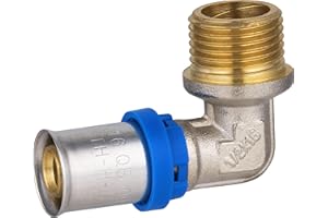 NT NOYON & THIEBAULT Raccord Multicouche à Sertir Multi profils TH-H-U coude diamètre Ø16 mm - à visser mâle 15x21 (1/2) - Norme NF 545 pour réseau d'eau potable et chauffage NOYON & THIEBAULT