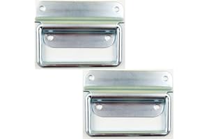 Adam Hall Hardware 3440 M2 AH - 2er Set Klappgriff/Kistengriff silber 4-Loch zweiteilig