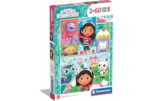 Clementoni - 24804 - Supercolor Pussel Gabby's Dollhouse - 60 Bitar, 4-6 år, Pussel för barn