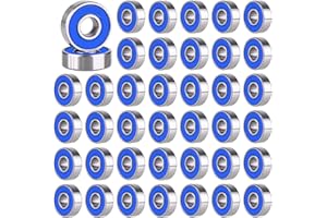 LITZEE 40 Stück Kugellager 608 RS, 608 Kugellager 8mm x 22mm x 7mm Metall Double Shielded Miniatur Rillenkugellager für Skateboard Roller Inline Skates und Rollerblades (608RS, Blau, 40 Stück)