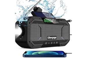 Libovgogo DF-580B Notfall-Radio Tragbares AM/UKW Solar-Kurbelradio mit Taschenlampe LED-Leselampe Solar-Panel 5000mAh Powerbank Outdoor Camping Dynamo-Radio