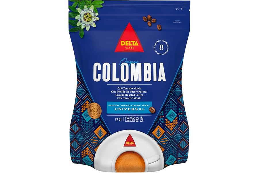 Delta Cafés Origen Colombia - Café Molido Certificado - Notas Suaves y Aterciopeladas con Leves Matices Cítricos - Molido Nat